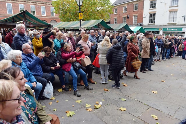 Crowds listening to a 1940's band. Can you spot yourself there?