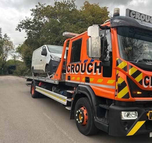 The van was seized after being stopped by police in Leicester Road, Rugby.