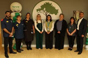 The team at the Community Cardiology Atrial Fibrillation (AF) clinic at Hartshill Health Centre: Dr Sandeep Panikker, Consultant Cardiologist and Electrophysiologist and Project Lead (right) with (from left): Navdeep Singh, Clinical Nurse Specialist; Sheila Wood, Advanced Nurse Practitioner; Lisa Fereday, Modern Matron; Claire Brooker-Stevens, Assistant Project Manager; Kuldip Kullar, Head of Cardiac Investigations; Sarah Piper, Operations Manager, Hartshill Health Centre; and Jo Payne, Centre Reception Manager.
