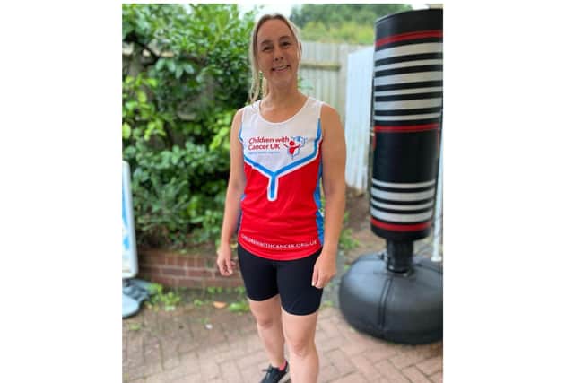 Stacy Ullah  has spent 20 weeks training for the iconic event to raise funds for national charity Children with Cancer UK. Photo supplied