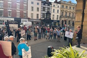 The protest outside Leamington Town Hall. Picture supplied.