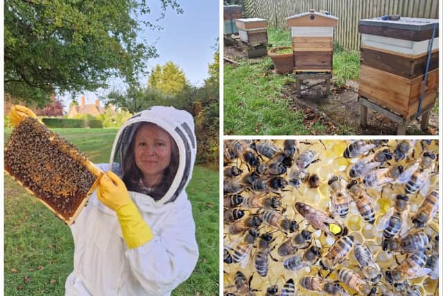 Lottie Buckland is the hotel’s new resident beekeeper, but taking care of them is very much a family affair with her two young children, nine-year-old Betty and five-year-old Joseph, often found in their bee suits at Mallory Court helping the hives to flourish. Photos supplied