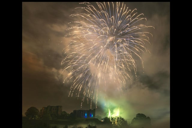 Fireworks with Kenilworth Castle in the background. Photo by Steven Barnett