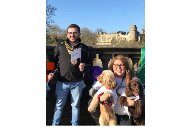 Cllr Richard Edgington and Alexandra Pearson with Archie and Chester. Photo supplied