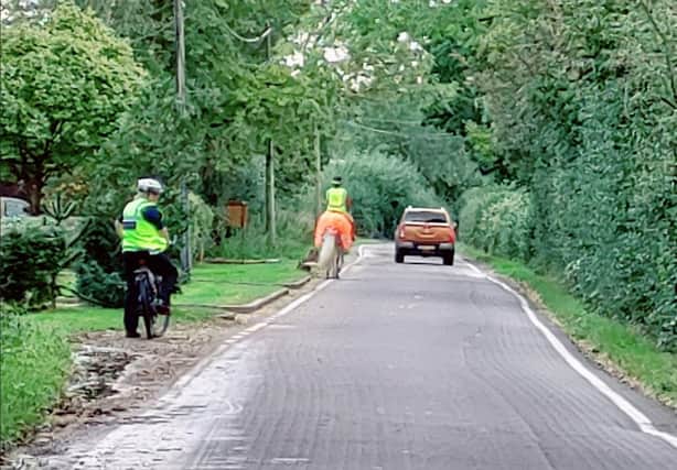 Operation Close Pass - which took place on Thursday September 21 in Smeaton Lane, Brinklow - was designed to see how motorists reacted when driving past a horse and rider, who were accompanied by a PCSO on a bicycle - with all parties wearing hi vis.