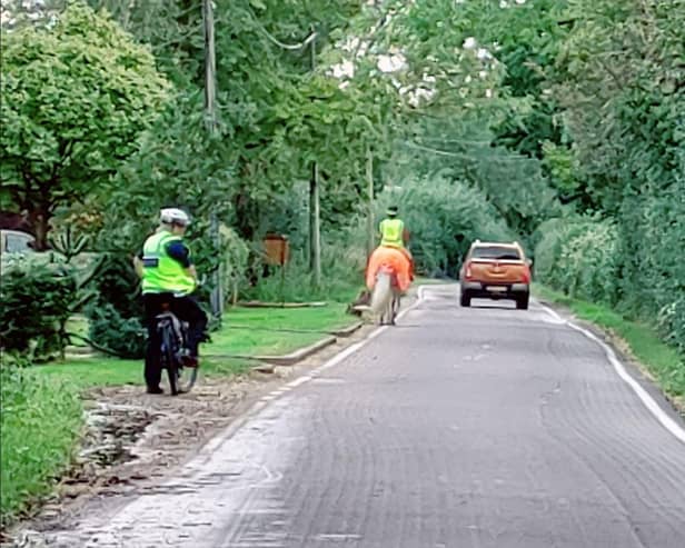 Operation Close Pass - which took place on Thursday September 21 in Smeaton Lane, Brinklow - was designed to see how motorists reacted when driving past a horse and rider, who were accompanied by a PCSO on a bicycle - with all parties wearing hi vis.