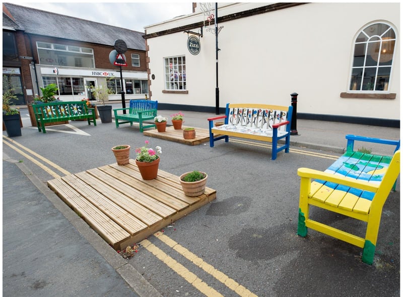 Benches have been revamped across the town including in Talisman Square and in Station Road. The benches pictures are located in Station Road. Photo by Mike Baker