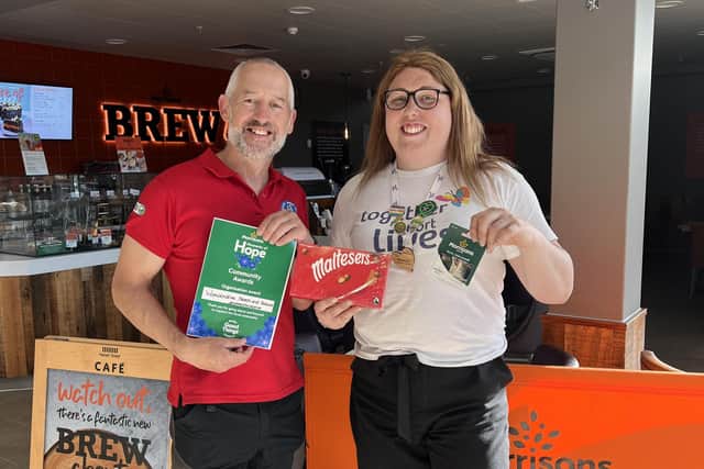 One of the winners of the Organisation category in the HOPE awards, Warwickshire Search and Rescue, who are all voluntary and can be called out at any time to support the local authorities to find a missing person. Pictured is Nick Cole with Alex Pearson. Photo supplied