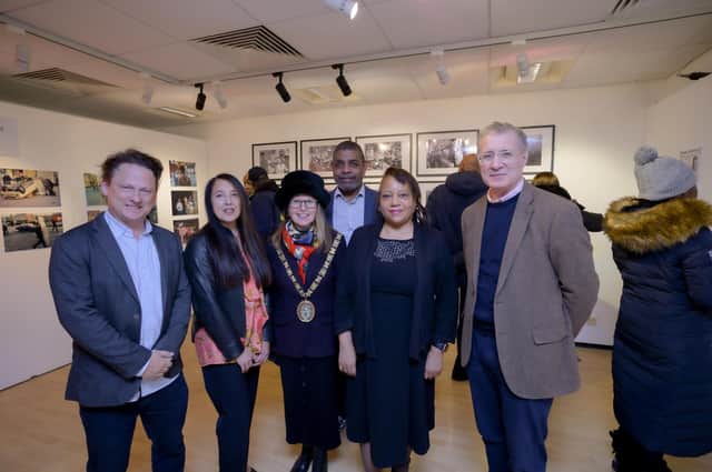 James Rogan, Lorna Tavares, Rugby Mayor Carolyn Watson-Merret, Robert Ruddock, Lewisham, Deputy Mayor Brenda Dacres, and Rugby Mark Pawsey MP.