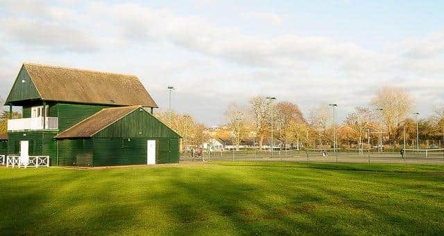 The tennis courts at Victoria Park in Leamington.