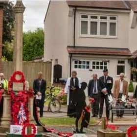 A library picture a Remembrance service in Hillmorton.