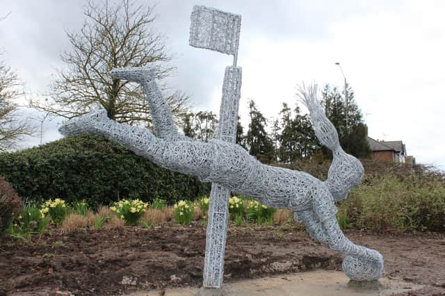 The Try was created by environmental artist Tony Davies and was commissioned by Rugby Borough Council to mark the bicentenary of rugby union.