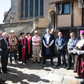 A ground breaking ceremony was held at the Lord Leycester Hospital to officially kick off the restoration project. Photo by Gill Fletcher