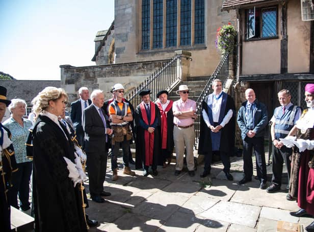 A ground breaking ceremony was held at the Lord Leycester Hospital to officially kick off the restoration project. Photo by Gill Fletcher