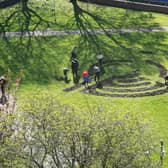 Work taking place on the Leamington’s Living Labyrinth project at All Saints' Parish church in April. Picture supplied.
