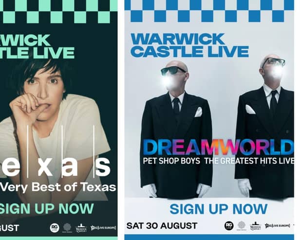 Texas and the Pet Shop Boys have been announced for the summer concerts series at Warwick Castle this year. Photos supplied
