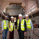From the left, Ollie Chance (Croft Building &amp; Conservation), Katie Burn (CDP), Cllr Andrew Day (Warwick District Council) and Ian Harrabin (CDP). Photo supplied