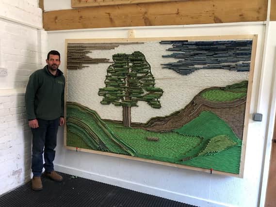 Chris Wyatt of CTS Forestry, who has a training centre based near Kineton, used climbing lines to make the artwork of Sycamore Gap near Hadrian's Wall in Northumberland - used as a location in Robin Hood Prince of Thieves - during lockdown.