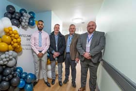 Left to right: Nabeel Javed, Willmott Dixon Interiors; Anthony Percival and David Steeds, both of Coventry and Warwickshire Partnership NHS Trust; and Craig Kitchen, Willmott Dixon Interiors. Photo supplied