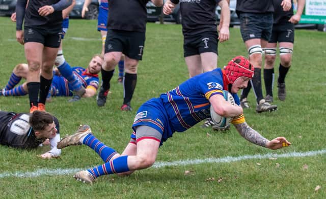 Nathan Batchelor scoring for Leamington. Pic by Ken Pinfold.
