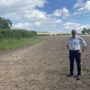 Warwick and Leamington MP Matt Western at the site near Radford Semele where the proposed solar farm would be built. Picture supplied.