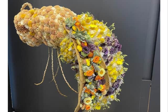 The Moreton Morrell College team 's first place floral design. Photo supplied