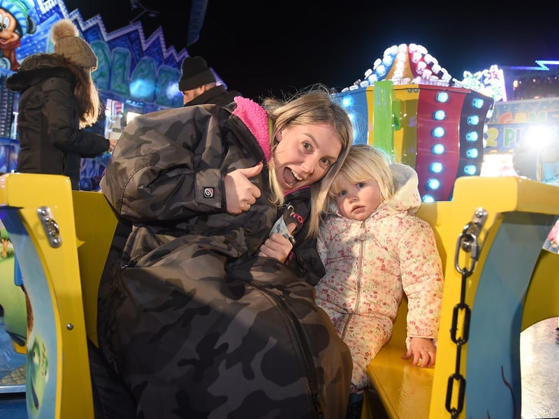 All the fun of the fair - Natasha Bayliss and Maggie Riley aged two and half.