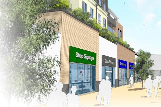 A planning application to transform the Talisman Shopping Centre's car park in Kenilworth into residential accommodation and two new shops has been submitted. Graphic supplied