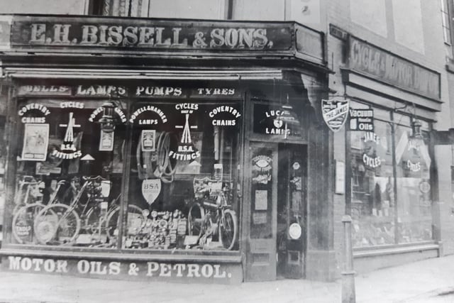 Another view of EH Bissell & Sons shop at the corner of Warwick Street and Oxford Street, Leamington