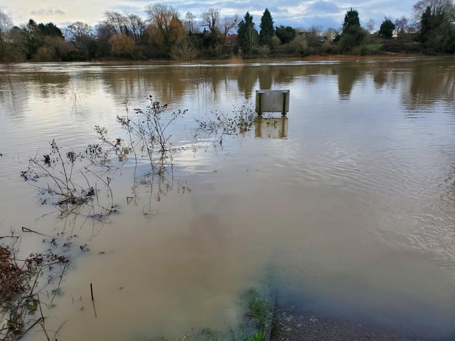 St Nicholas Park in Warwick after Storm Henk.