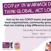 An invite to Warwick District Council's COP27 event in Leamington next month. Picture supplied.