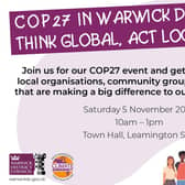 An invite to Warwick District Council's COP27 event in Leamington next month. Picture supplied.