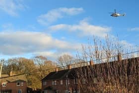 A helicopter flying low over Lighthorne Heath. Picture supplied.