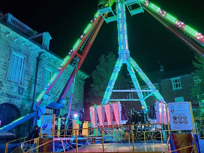 One of the rides set up in the town centre.