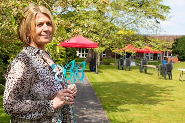 The Myton Hospices is getting ready to launch its ‘Butterfly Effect’ art installation later this week. Pictured is The Myton Hospices CEO Ruth Freeman. Photo supplied
