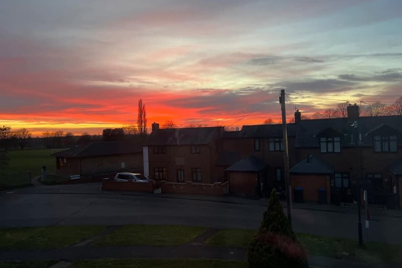 The beautiful sunset over the Rugby area on Sunday February 5, taken by Sam Harrington