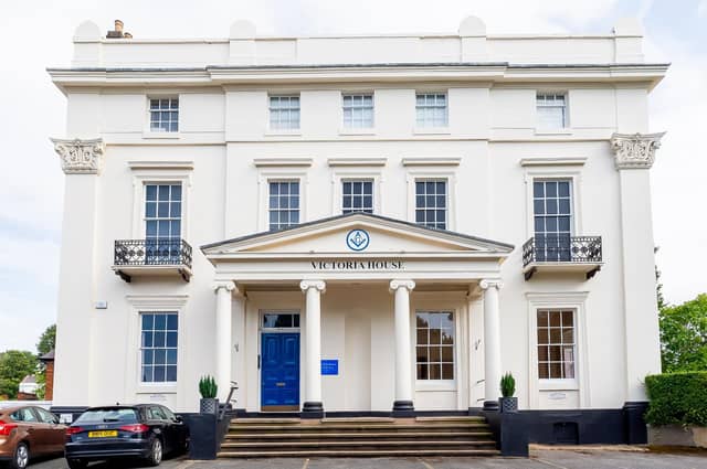 The front on Victoria House in Leamington.