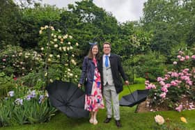 Dr Ali Struthers and partner Chris Tyler at the Royal Garden Party