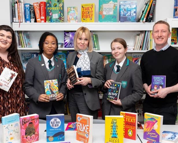 Lovell's  Spectrum Development in Houlton, Rugby have donated books to the local school which is next to their development. Picture by Shaun Fellows / Shine Pix Ltd