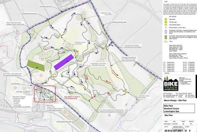 Plans for the cycle trails at Newbold Comyn