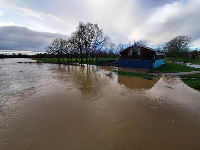 St Nicholas Park in Warwick after Storm Henk. Photo by Geoff Ousbey