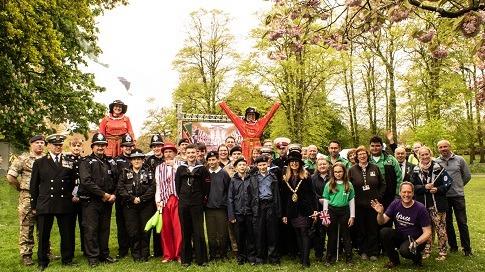 The Mayor with representatives and members of Rugby’s voluntary workers.