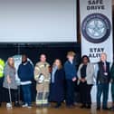 Pictured with Rugby School Students: P.C. Luke Heming (Metropolitan Police), Craig Hands (Metropolitan Police), Angela Platt, Teddy (Host), Daniel Foster (London Fire Brigade), Cllr. Carolyn Watson-Merret (Rugby Borough Council), Chiedza mupfumir (Cemex), George (Event Organiser) and Natalia Croney (London Ambulance Service)