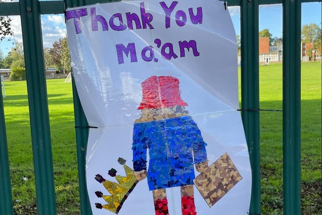 Lillington Primary School pupils have produced artwork to pay tribute to Queen Elizabeth II. They displayed the work on the fence of the school along Valley Road ready for the Queen's state funeral, which took place yesterday.