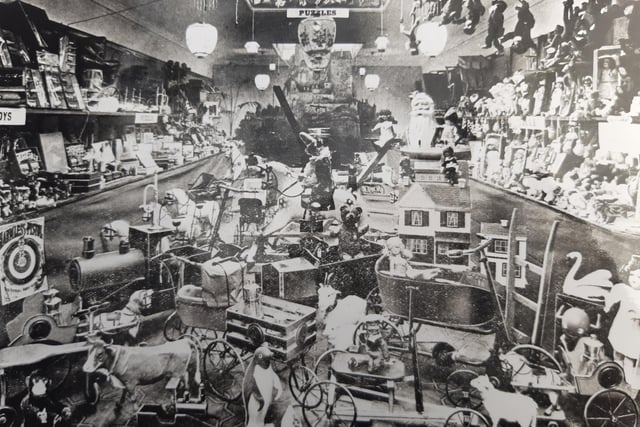 What a magical sight at Christmas - inside Jones & Sons toy department, 76 Parade, Leamington.