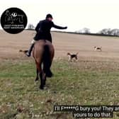 A huntsman remonstrates with a saboteur over attempts to divert hounds from a scent