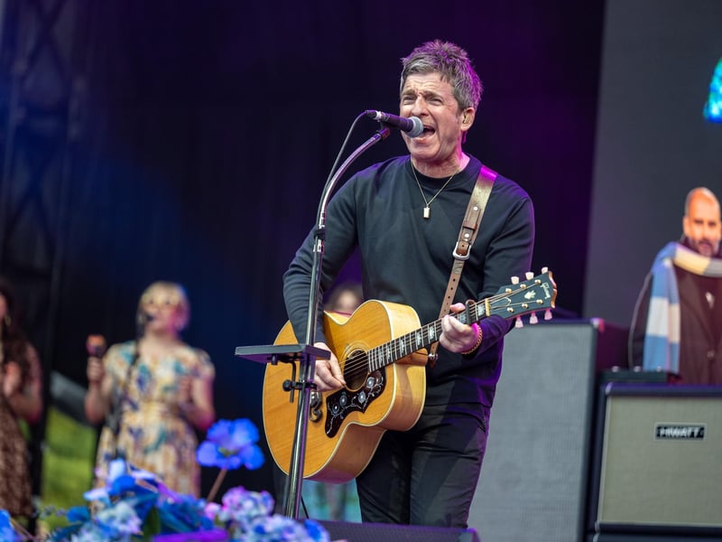 Noel Gallagher’s High Flying Birds on stage at Warwick Castle on Sunday, July 21. Photo by David Jackson.