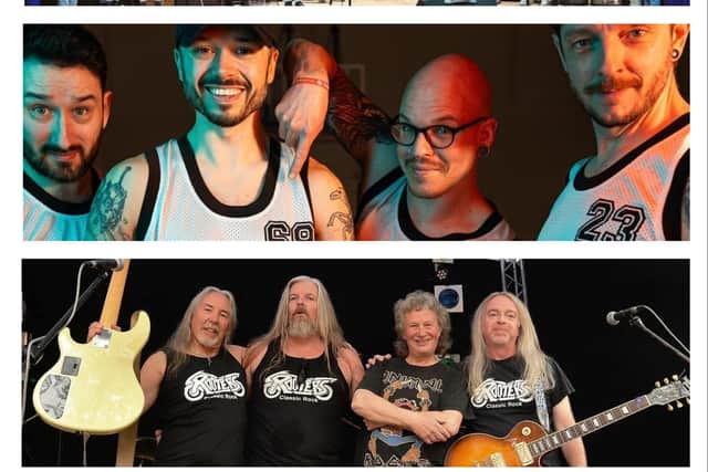 Some of the acts at Rugby's Bikefest.