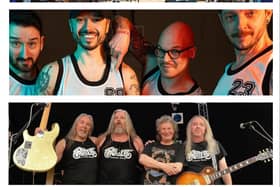 Some of the acts at Rugby's Bikefest.