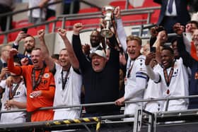 Bromley celebrate their promotion success from the National League last season.